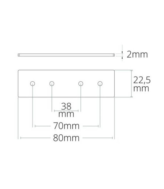 Led profiel rechte verbinding zwart TS1/TS4