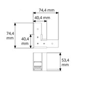 Hoek verbinder horizontaal zwart TS1