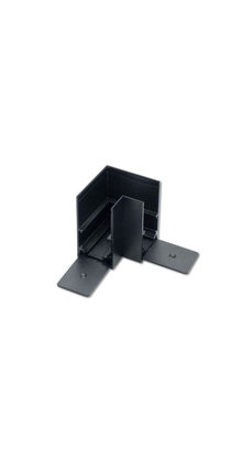 Hoek verbinder horizontaal zwart TS1