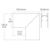 Hoek verbinder verticaal zwart TS1