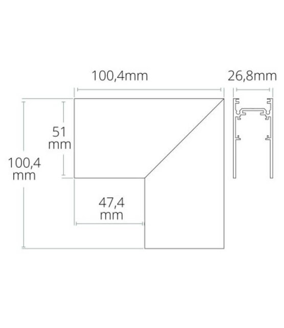 Hoek verbinder verticaal zwart TS1