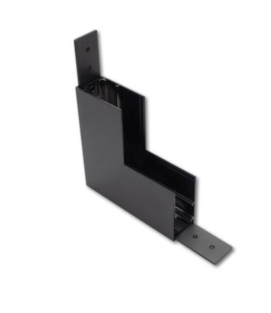 Hoek verbinder verticaal zwart TS1