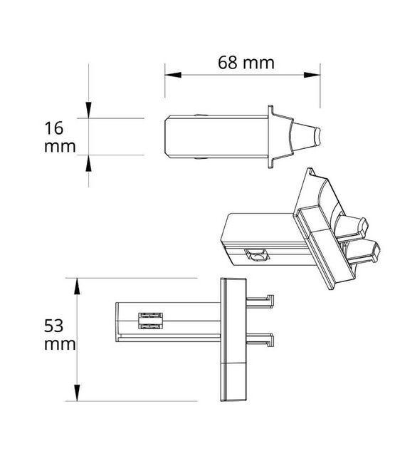 Multi X centraal koppelstuk zwart TS1