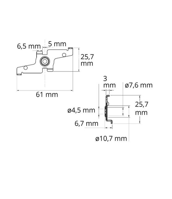montageclip zwart TS1