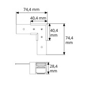 Hoek verbinder horizontaal zwart TS2