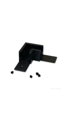 Hoek verbinder horizontaal zwart TS2
