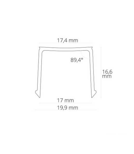2 meter Losse LED profiel afdekking zwart TS2