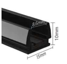 Mini LED trackrail - opbouw - zwart - MINI-TQS