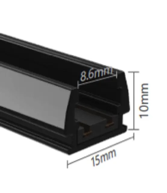 Mini LED trackrail - opbouw - zwart - MINI-TQS