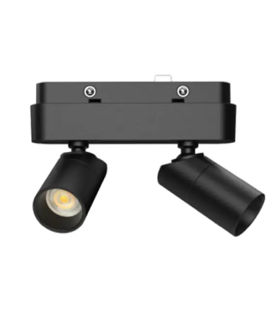 Mini LED trackrail - DUO LED Spot - Warm Wit - zwart - 3000k - 2,5 watt - dimbaar - QTDUO3000k