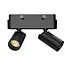 Mini LED spots railverlichting - Luksus Mini LED trackrail - DUO LED Spot - Warm Wit - zwart - 3000k - 2,5 watt - dimbaar - QTDUO3000k