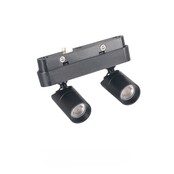 Mini LED trackrail - DUO LED Spot - Warm Wit - zwart - 3000k - 2,5 watt - dimbaar - QTDUO3000k