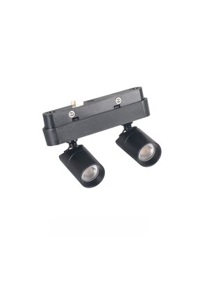 Mini LED trackrail - DUO LED Spot - Warm Wit - zwart - 3000k - 2,5 watt - dimbaar - QTDUO3000k