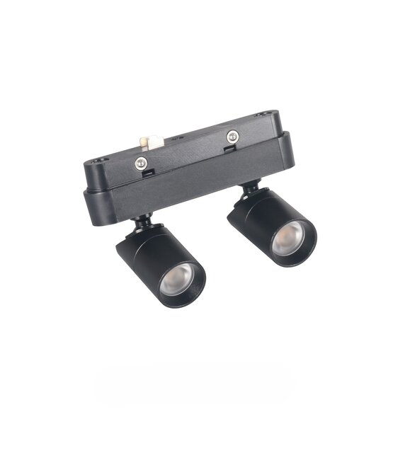 Mini LED trackrail - DUO LED Spot - Warm Wit - zwart - 3000k - 2,5 watt - dimbaar - QTDUO3000k