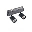 Mini LED spots railverlichting - Luksus Mini LED trackrail - DUO LED Spot - Warm Wit - zwart - 3000k - 2,5 watt - dimbaar - QTDUO3000k