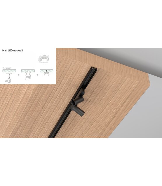 Mini LED trackrail - opbouw - zwart - MINI-TQS