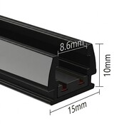 Mini LED trackrail - opbouw - zwart - MINI-TQS