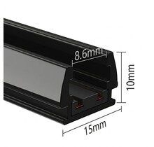 Mini LED trackrail - opbouw - zwart - MINI-TQS