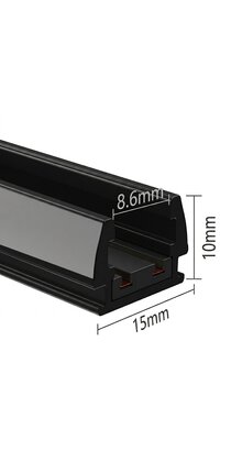 Mini LED trackrail - opbouw - zwart - MINI-TQS