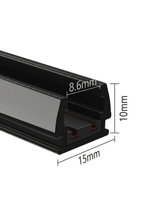 Mini LED trackrail - opbouw - zwart - MINI-TQS