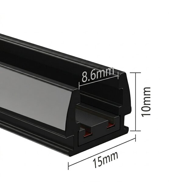 Mini LED trackrail - opbouw - zwart - MINI-TQS