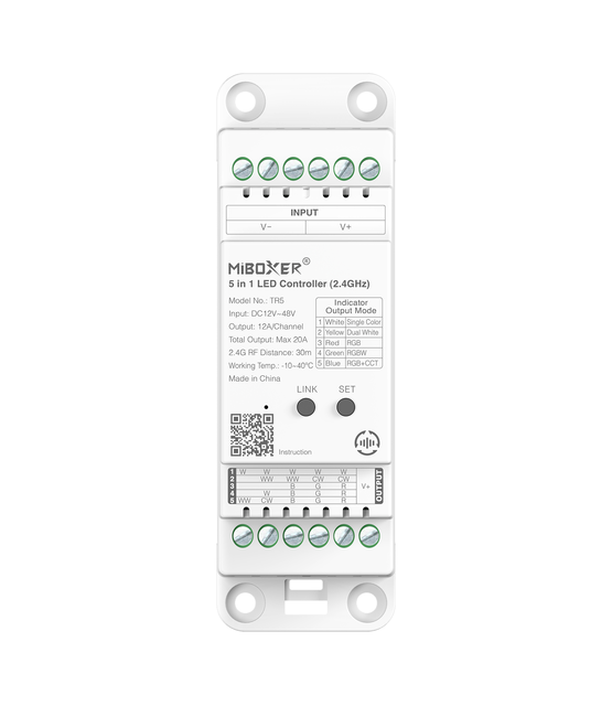 TUYA LED controller 5 in 1 - voor RGB LED strips 12-24-48v - TR5