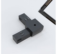 Mini LED trackrail hoek connector - zwart - MINI-TQS-HOEK-CONNECTOR