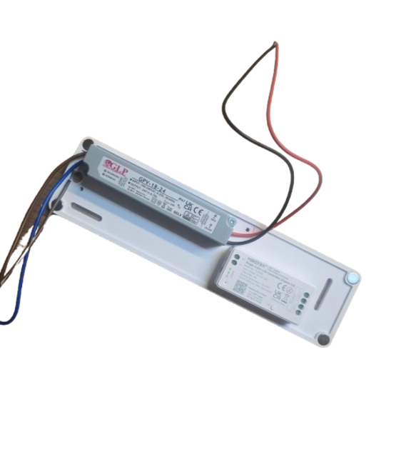 LED voeding - trafobox - en controller behuizing voor plafondmontage 260 x 70 x 57 mm (l x b x h) - LEDvoedingbox-M - Zwart