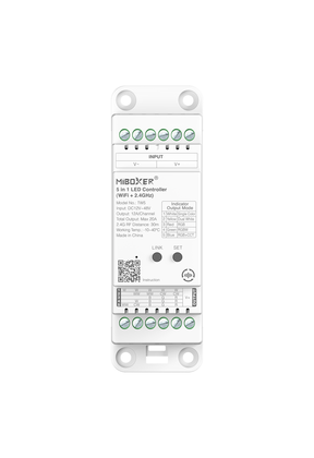 TUYA Smart LED controller 5 in 1 - voor Single color / Dual white/ RGB/ RGBW/ RGB+CCT LED strips 12-24-48v - TW5