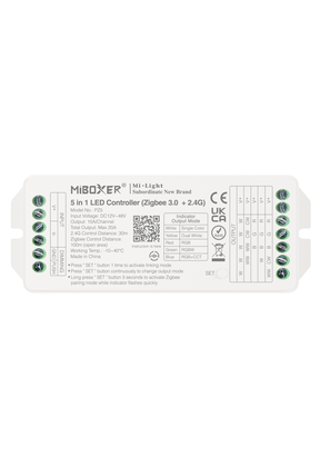 LED controller 5 in 1 - voor enkele kleur / dubbel wit / RGB / RGBW / RGB+CCTLED strips 12-24-48v - (Zigbee 3.0 + 2.4G) - PZ5