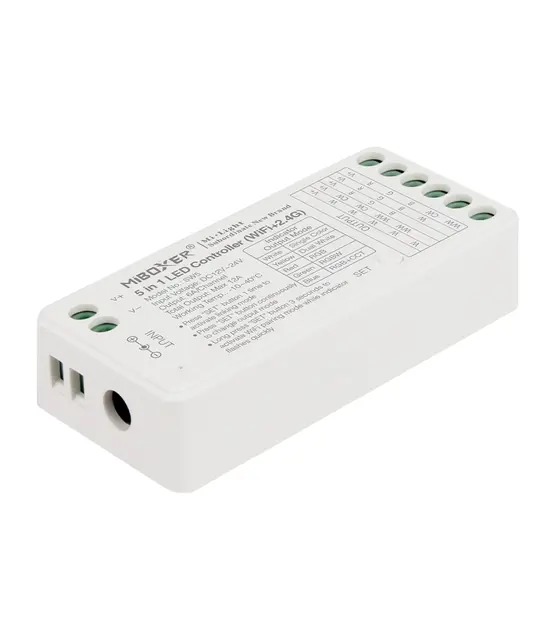 TUYA stand alone LED controller 5 in 1 - voor Single Color/Dual White/RGB/RGBW/RGBWW/RGBCCT LED strips 12-24v - SW5