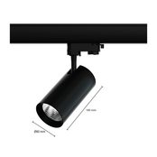 3-fase rail spot - ZWART - 20W 38° - ELA retail - 4000K