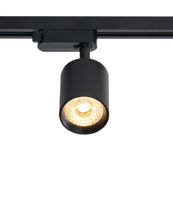 Dimbare 3-fase rail spot - ZWART - 10W 55° - PANDO
