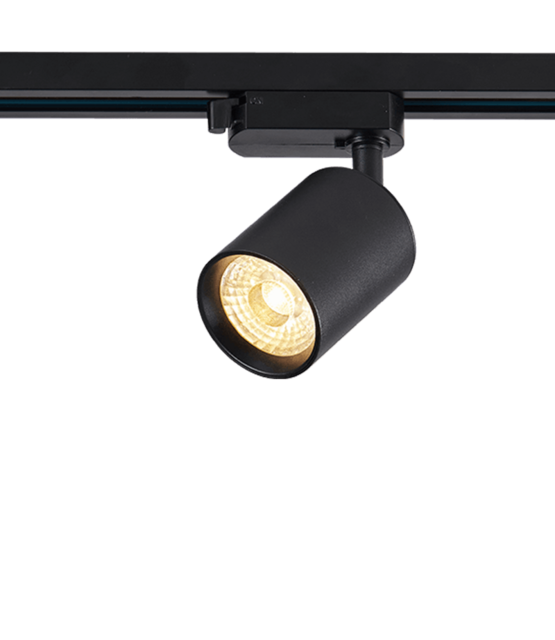 Dimbare 3-fase rail spot - ZWART - 10W 55° - PANDO