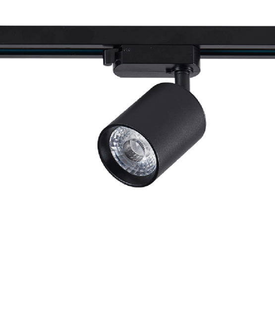 Dimbare 3-fase rail spot - ZWART - 10W 55° - PANDO