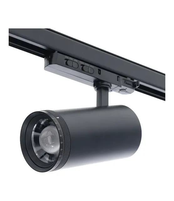 Dimbare en graden instelbare 3-fase rail spot - ZWART - 20/25/30 Watt 15° 55° - ZOOMABLE - 2700/3000/4000K