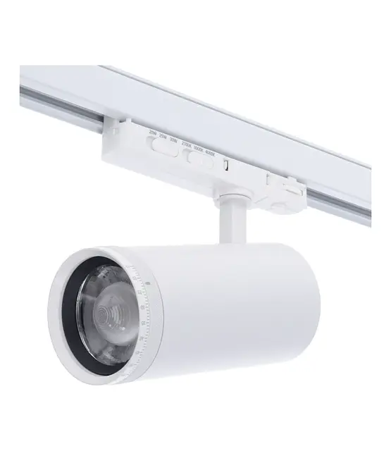 Dimbare en graden instelbare 3-fase rail spot - WIT - 20/25/30 Watt 15° 55° - ZOOMABLE - 2700/3000/4000K