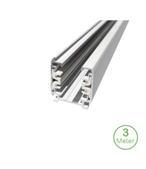 3-fase track rail - 3 meter - wit