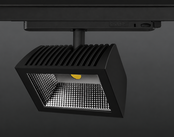 3-fase rail wallwasher spot - ZWART - 32W 70° - OLLIE WALLWASHER
