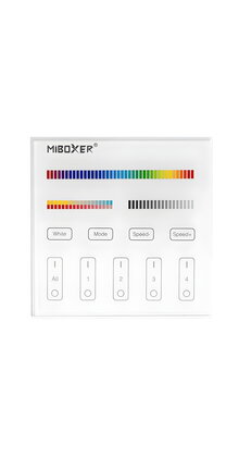 LED RGB/RGBW/RGBWW/RGBCCT wanddimmer bedraad 4 zone - T4