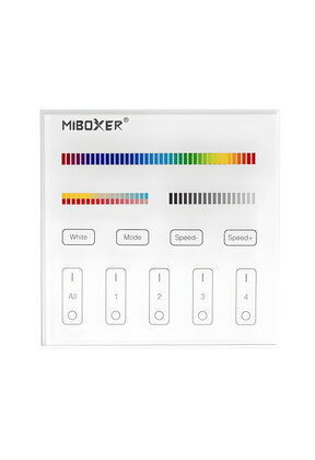 LED RGB/RGBW/RGBWW/RGBCCT wanddimmer bedraad 4 zone - T4