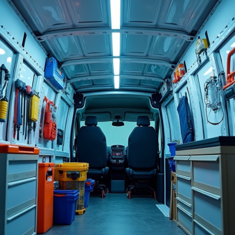 Hoe worden de LED strips en LED profielen in mijn werkbus bevestigd