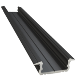 Zwart LED inbouw profiel 2 meter met opaal klikafdekking 16 mm x 6,10 mm 08.2ZWART