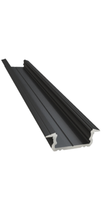 Zwart LED inbouw profiel 2 meter met opaal klikafdekking 16 mm x 6,10 mm 08.2ZWART