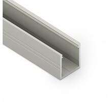 AANBIEDING LED profiel 2 meter met opaal klikafdekking 18,8 mm x 18,6 mm - 20ALU RAUW ALUMINIUM