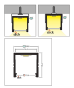 AANBIEDING LED profiel 2 meter met opaal klikafdekking 18,8 mm x 18,6 mm - 20ALU RAUW ALUMINIUM