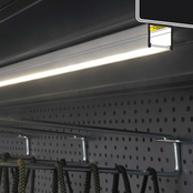 AANBIEDING LED profiel 2 meter met opaal klikafdekking 18,8 mm x 18,6 mm - 20ALU RAUW ALUMINIUM