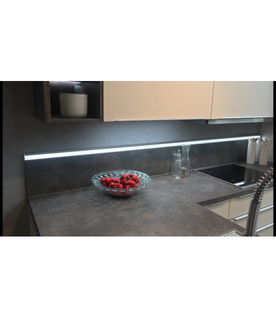 AANBIEDING LED profiel 2 meter met opaal klikafdekking 18,8 mm x 18,6 mm - 20ALU RAUW ALUMINIUM