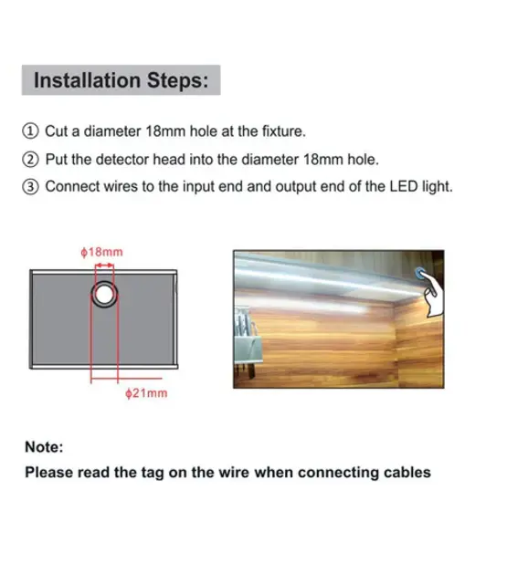 Inbouw LED touch dimmer voor enkel kleurige LED strips - STD008