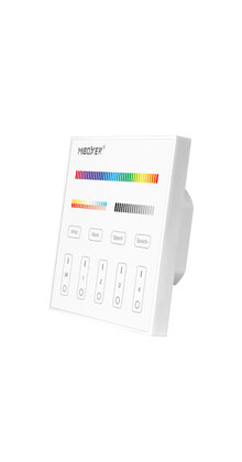 Bedrade LED wanddimmer Wit T4 Miboxer - Draadloos 4 zone (RGB+CCT)